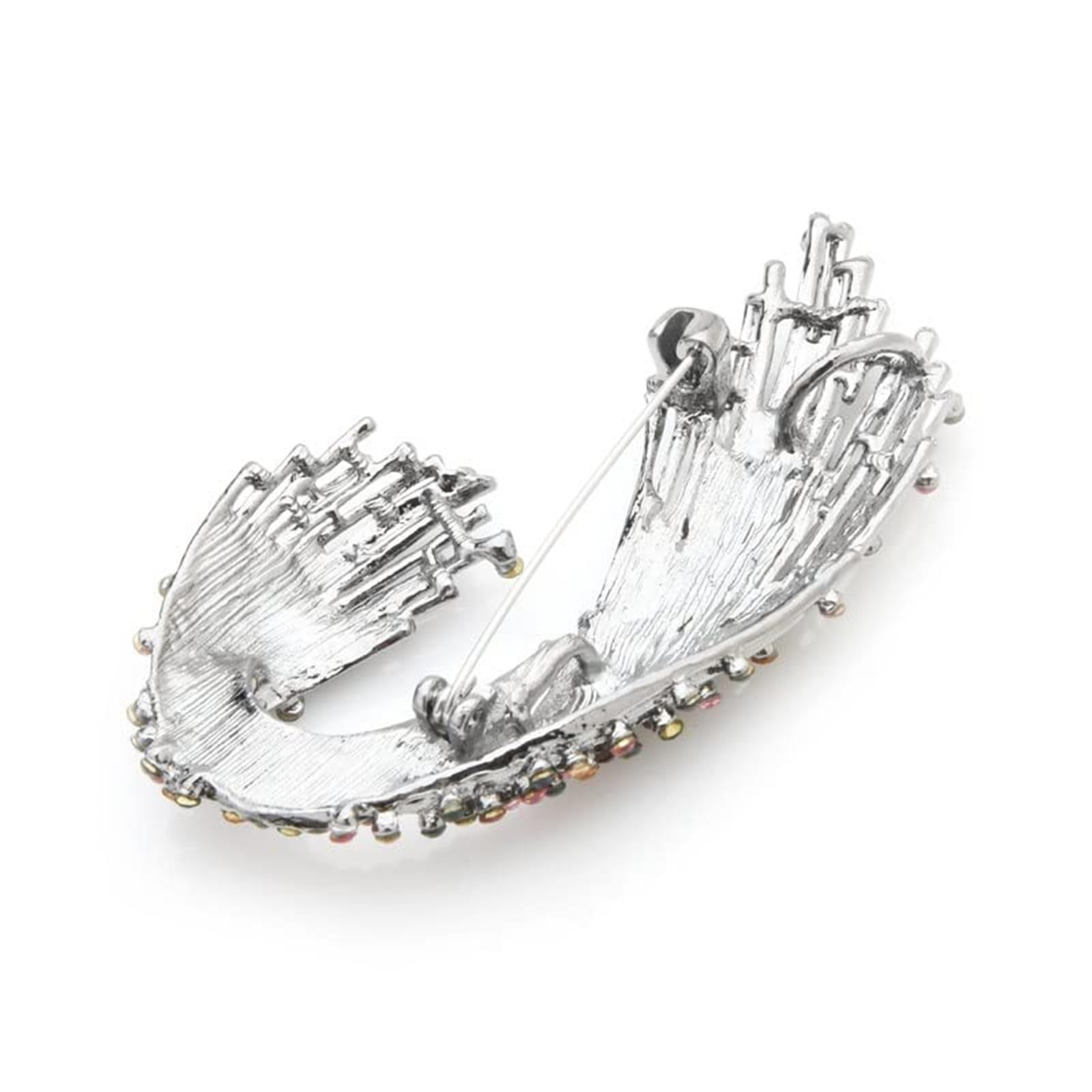 Broche geométrico multicolor con diamantes de imitación para mujer, accesorio refinado para bodas, fiestas y uso diario