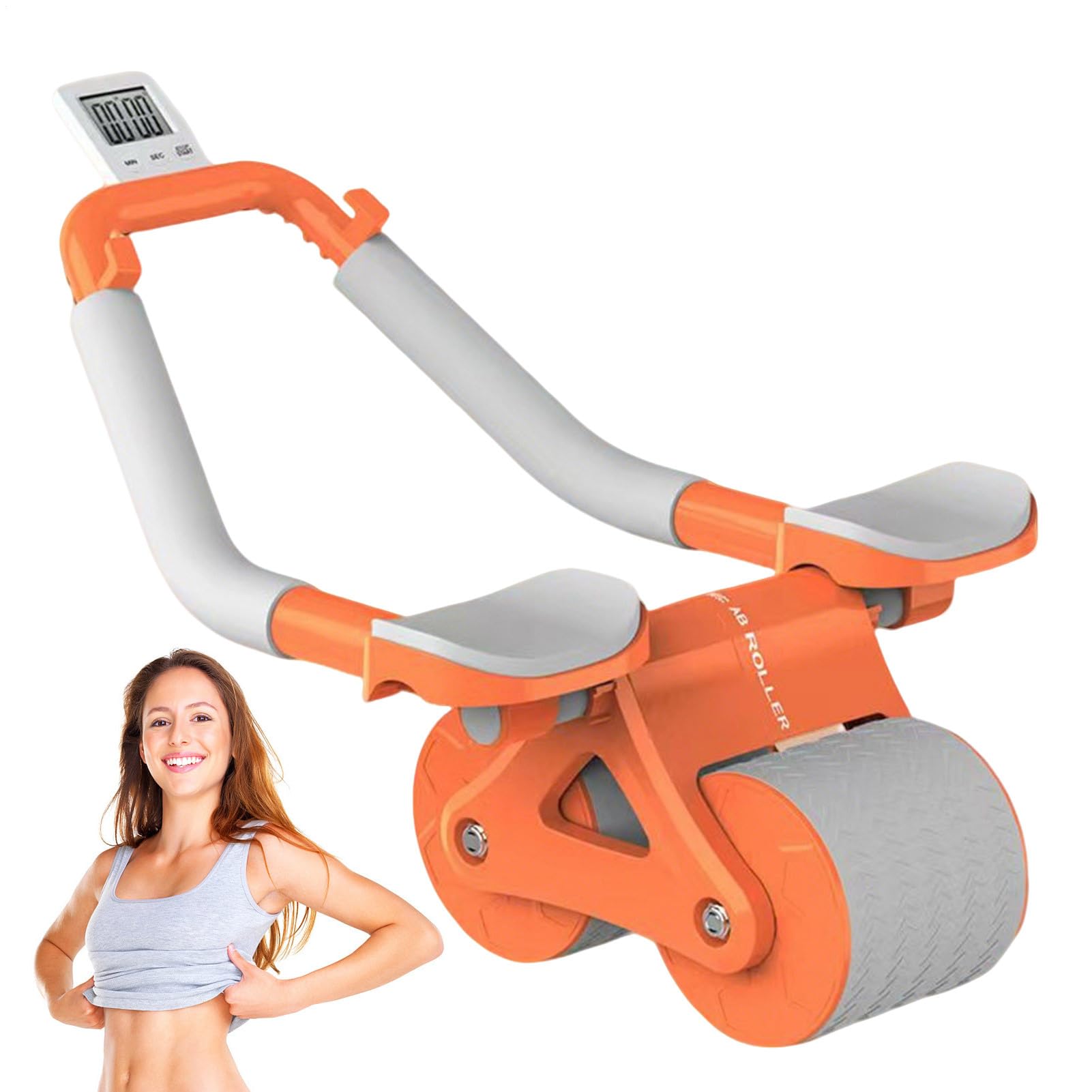 Gym Abs Roller - Ab Exerciser Workout Machine with Automatic Rebound - Plank Roller Wheel For Core Trainer for Beginner, Professional, Enthusiastic, Athlete