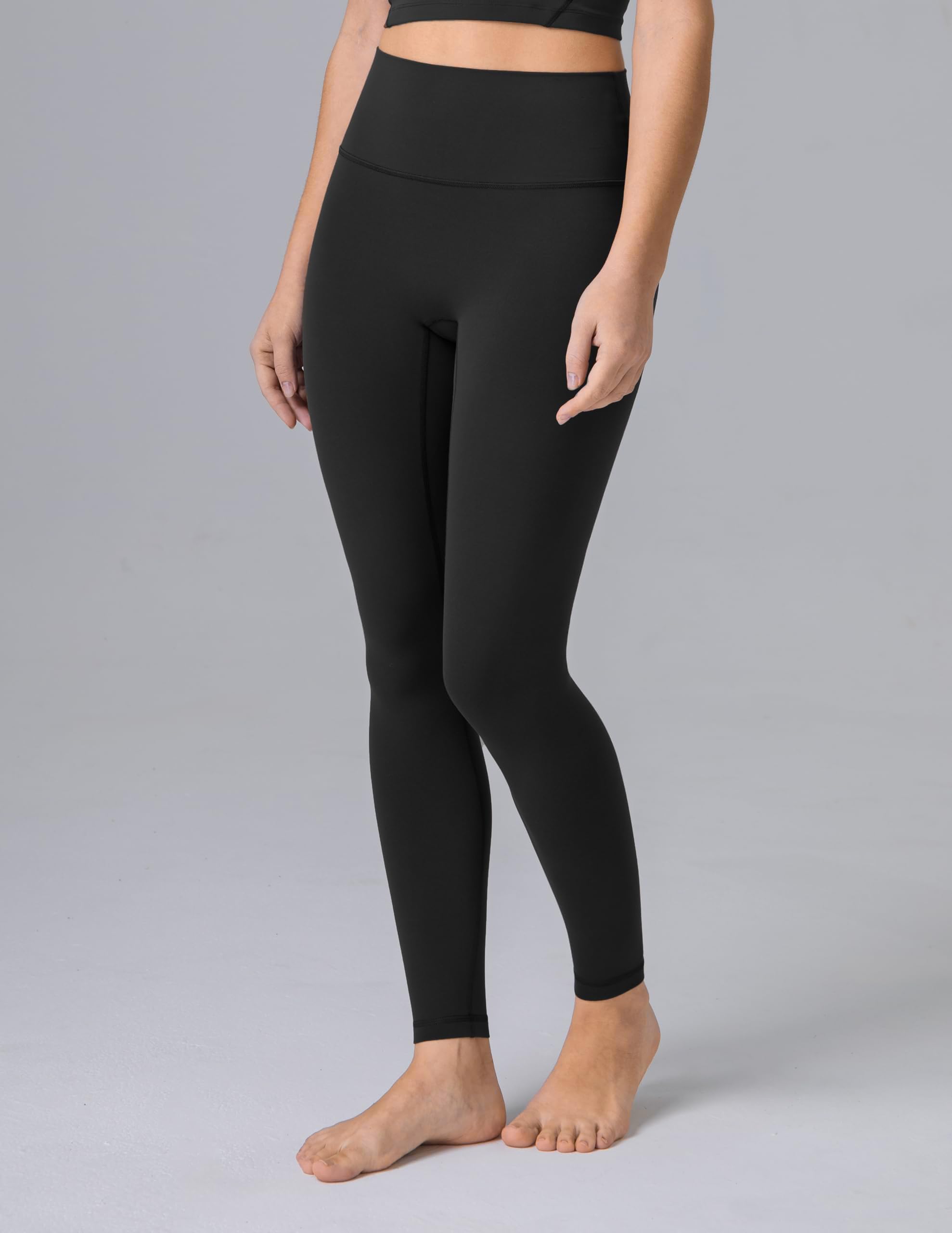 Colorfulkoala Dreamlux Leggings Yoga Mujer sin la Costura Delantera 28 Pulgadas / 71 cm, Negro, M