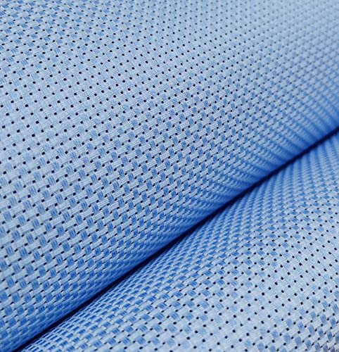 Image of 19 inch x 28 inch 11CT Counted Cotton Aida Cloth Cross Stitch Fabric (Light Blue)