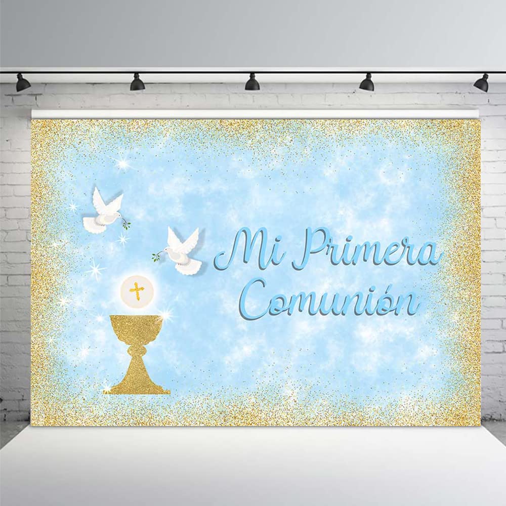 Buy MEHOFOND 7x5ft Boy Baptism Backdrop Mi Primera Comunion Christening