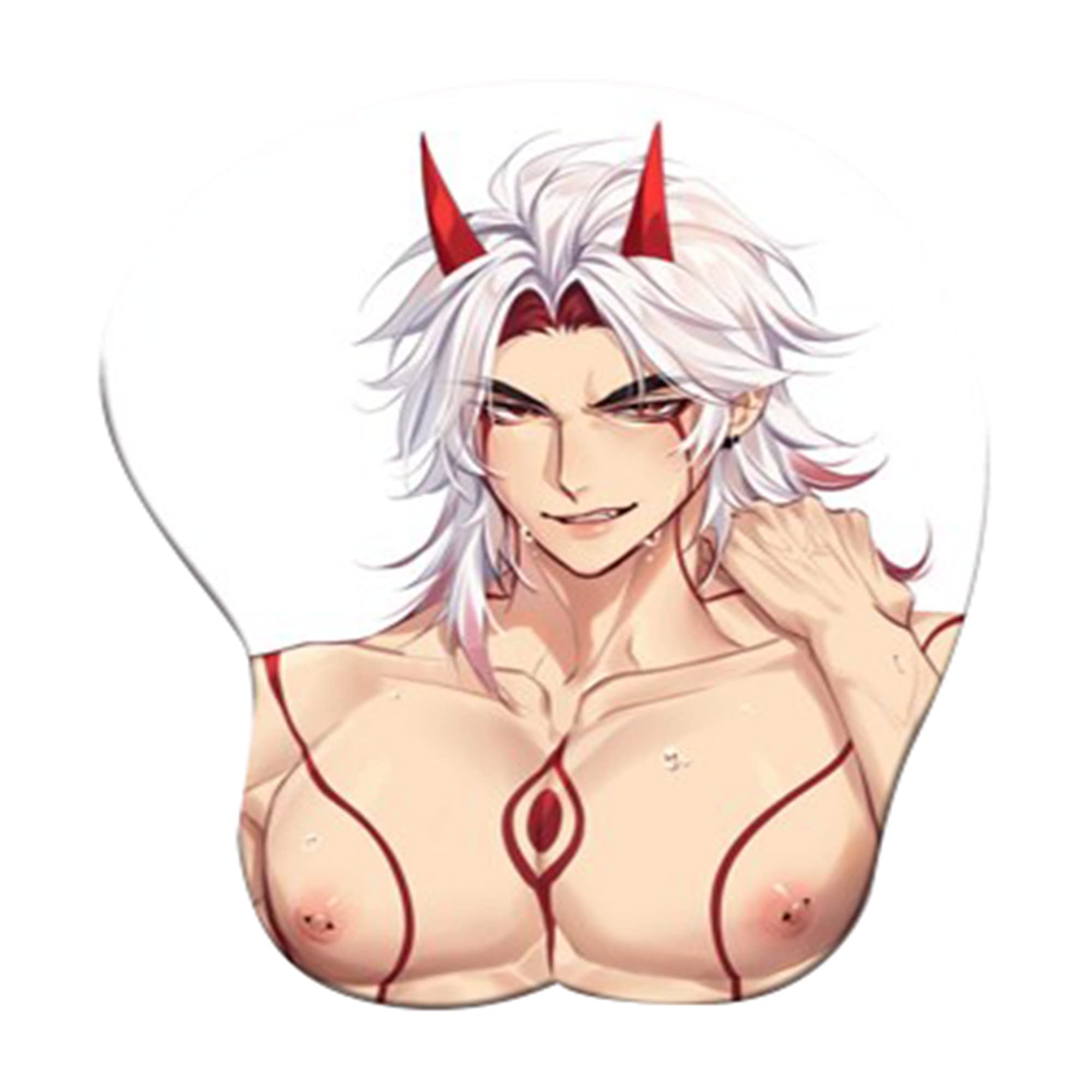 Ergonomic Mouse Pad Arataki Itto with Wrist Support Gel Mouse Pad with Wrist Rest,Pain Relief Mousepad with Non-Slip Rubber Base 25.5cmX21.5cm