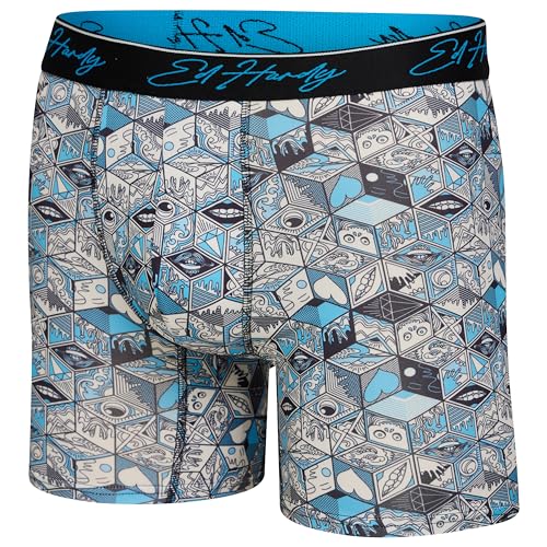 ED HARDY Mens Boxer Briefs 4 Pack, Soft Fabric Underwear, Pull On Closure, Machine Washable Comfortable Stretch Boxers2