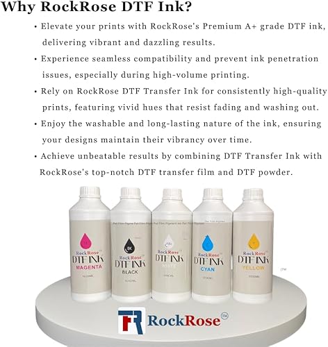 Miniatura 7 de Repuesto de tinta de transferencia negra DTF - Botella de 16.9 fl oz para películas de transferencia de calor e impresoras DTF