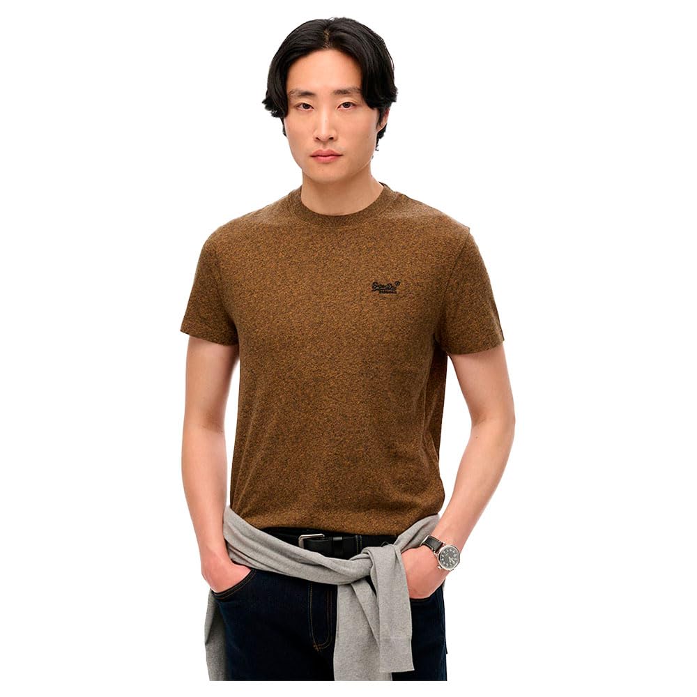 Superdry Unisex Bronzed Brown Grit Essential Logo Emb Men's Short Sleeve T-Shirt