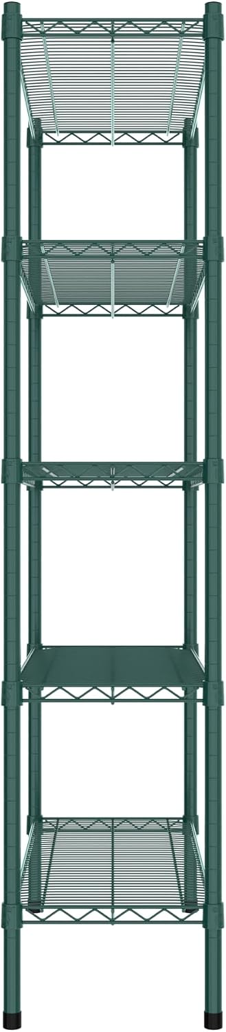 Commercial NSF Listed Green Epoxy Stationary Wire Shelving Kit 14" x 36" x 64", with 5 Shelves Perfect for Warehouse, Walk-in Refrigerator, Freezer, Grocery Store, Restaurant, Dishroom