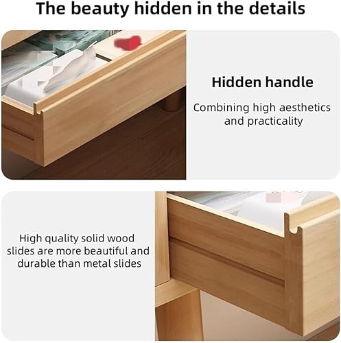 Miniatura 4 de Solid Wood Vanity Desk with Plip Top Mirror Makeup Vanity Table with 4 Storage Drawers Space Saving Dressing Table for Bedroom Dressing Room,for