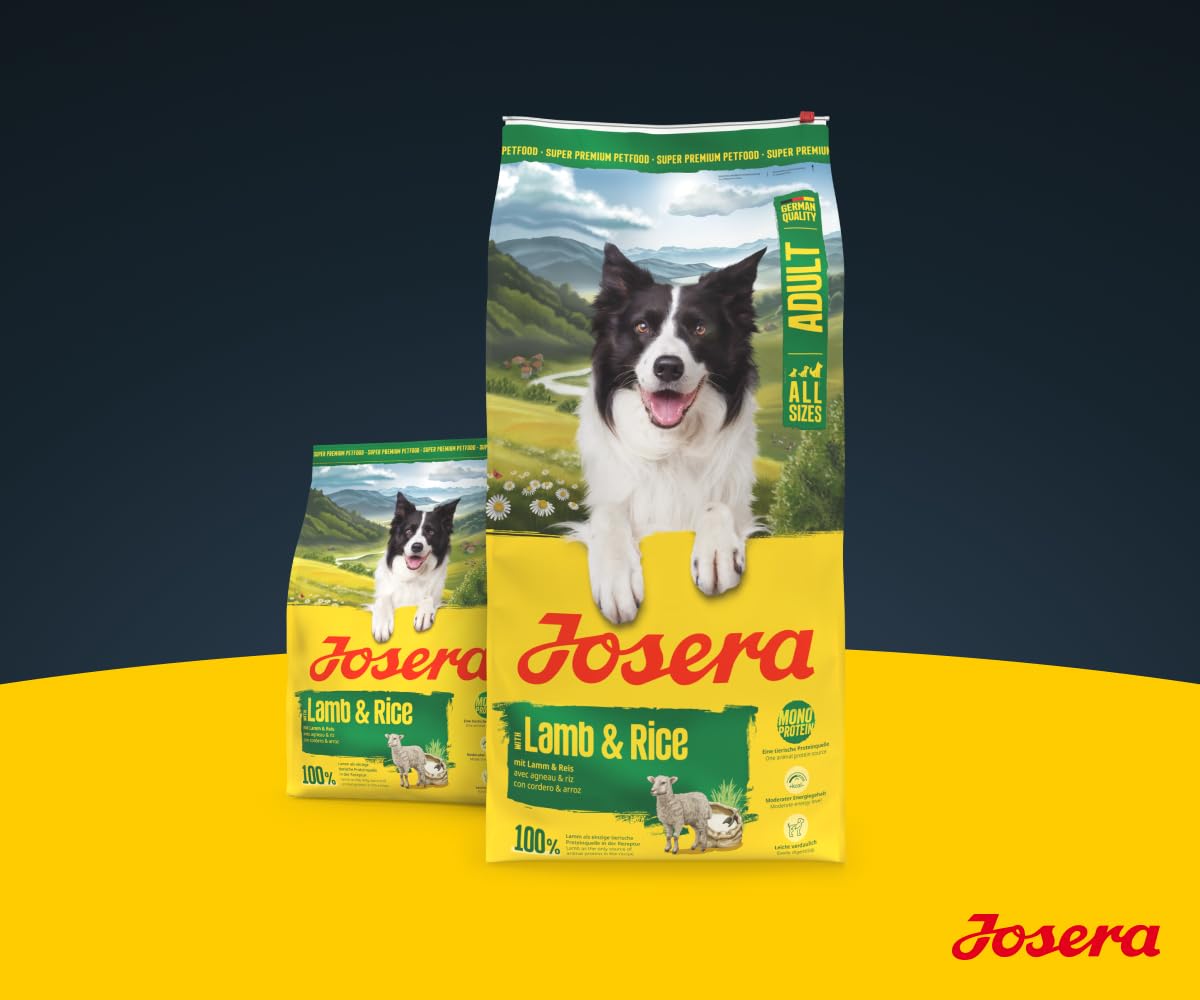 JOSERA Lamm & Reis (1 x 12,5 kg) | Adult | Premium Trockenfutter für ausgewachsene Hunde | Monoprotein - 100% Lamm | proteinarm & fettreduziert - besonders gut verträglich | glutenfrei | 1er Pack