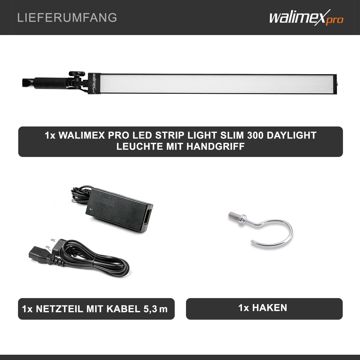 Walimex Pro Slim LED 300 Daylight 30W – 3000 Lumen, 5600K, Dimmerabile, Alloggiamento In Alluminio, Per Foto E Video - 2
