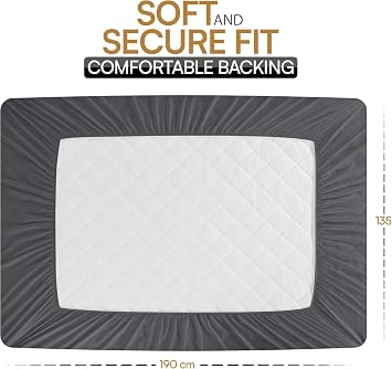 Quilted Mattress Topper, Double 135x190 fits 38cm deep, Soft Mattress Pad