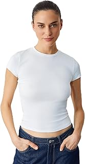 Grimelange Hopewell Kadın Yuvarlak Yaka Örme Slim Fit T-Shirt