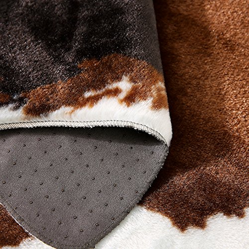Townssilk Cow Print Rug 4.1X4.5 Feet Faux Cow Hide Rug Animal Printed Area Rug Carpet For Home #TOP6