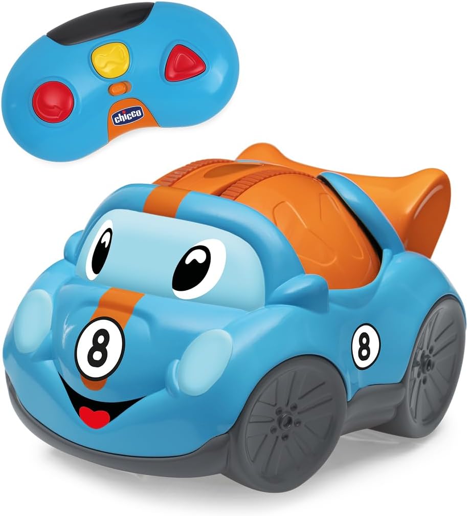 Chicco Rolly Coupe RC RC Car with Remote Control, Rotating Technology, 3 Interactive Buttons, Horn and 20+ Sounds and Melodies, for Children 18 Months to 4 Years