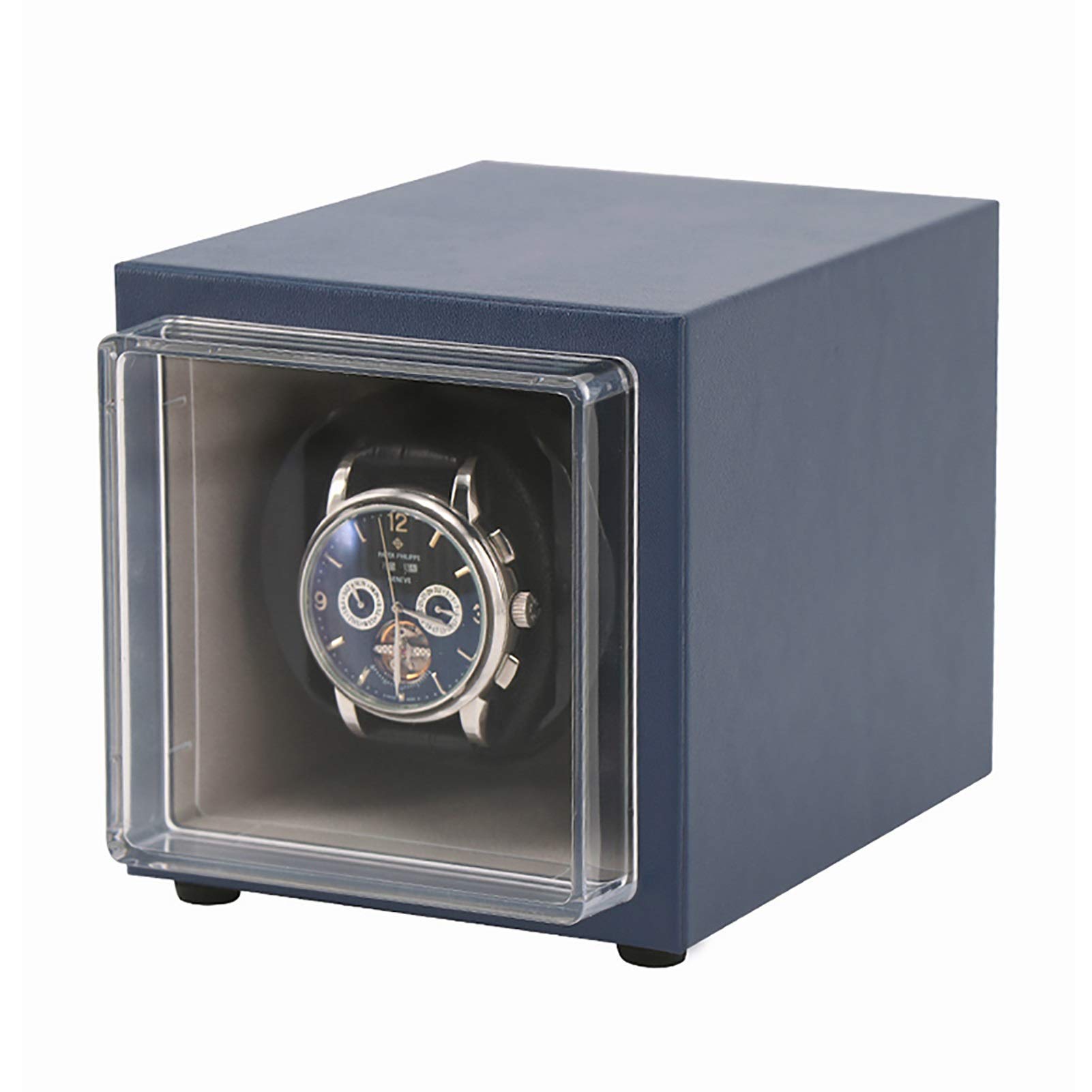Watch Winders Mini Mechanical Watch Automatic Winding Box Single Watch Winder Dual-power Watch Shaker Home PU Leather Wa(Watch Display Box)