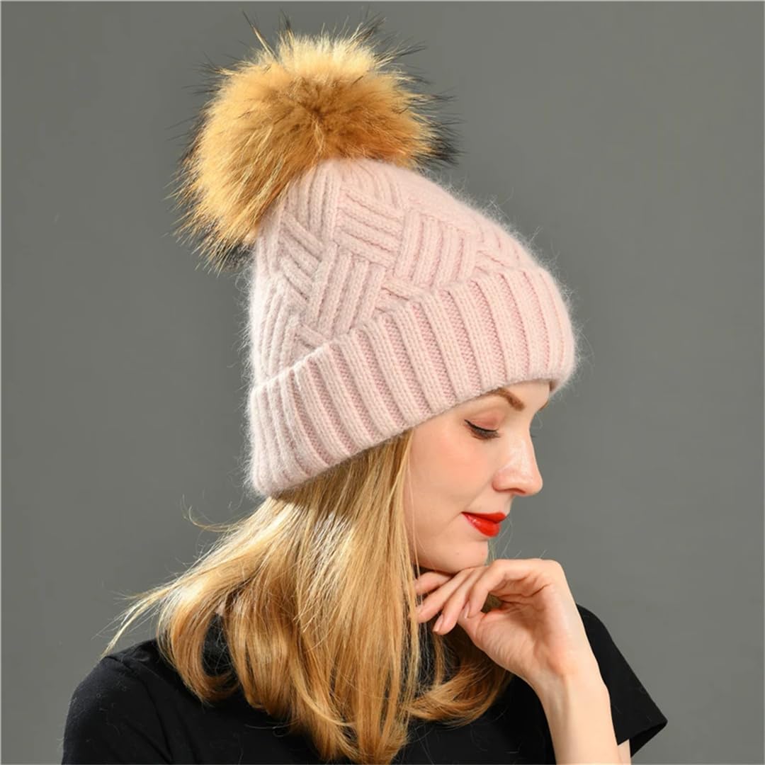Wvapzxx Chapeaux Tricotés En Cachemire Uni Pour Femmes, Bonnet Chaud Et Élégant Pour L'hiver