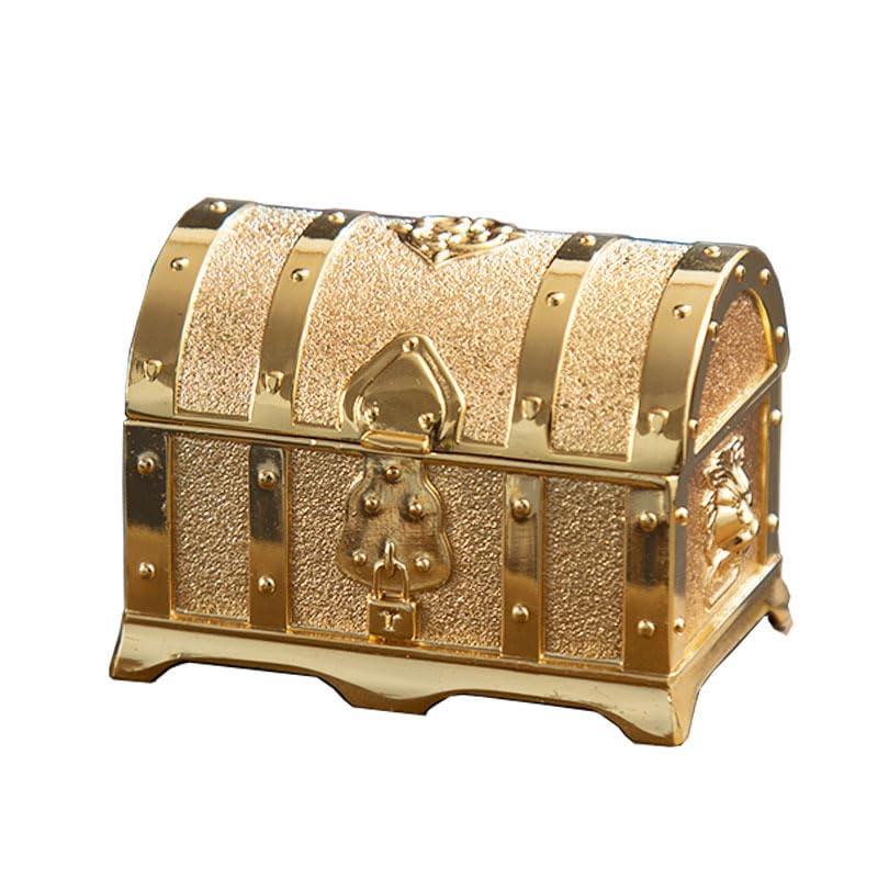 Caja de metal vintage de corte europeo, decoración antigua, para anillos, aretes, collares, organizador de almacenamiento creativo, cofre del tesoro, regalo ideal para bodas y cumpleaños para mujeres