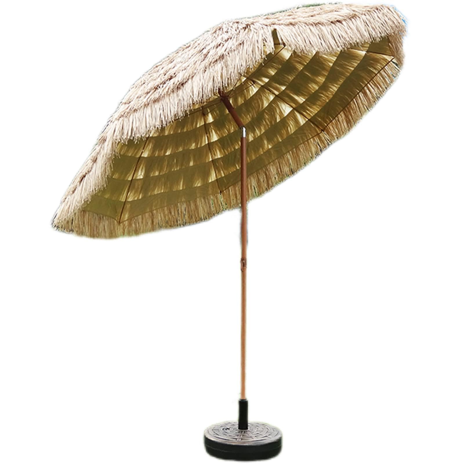 Sombrilla con techo de paja, sombrilla con techo de paja estilo hawaiano al aire libre, sombrilla de playa para patio de piscina, sombrilla de playa con inclinación, plegable y portátil, para playa, p