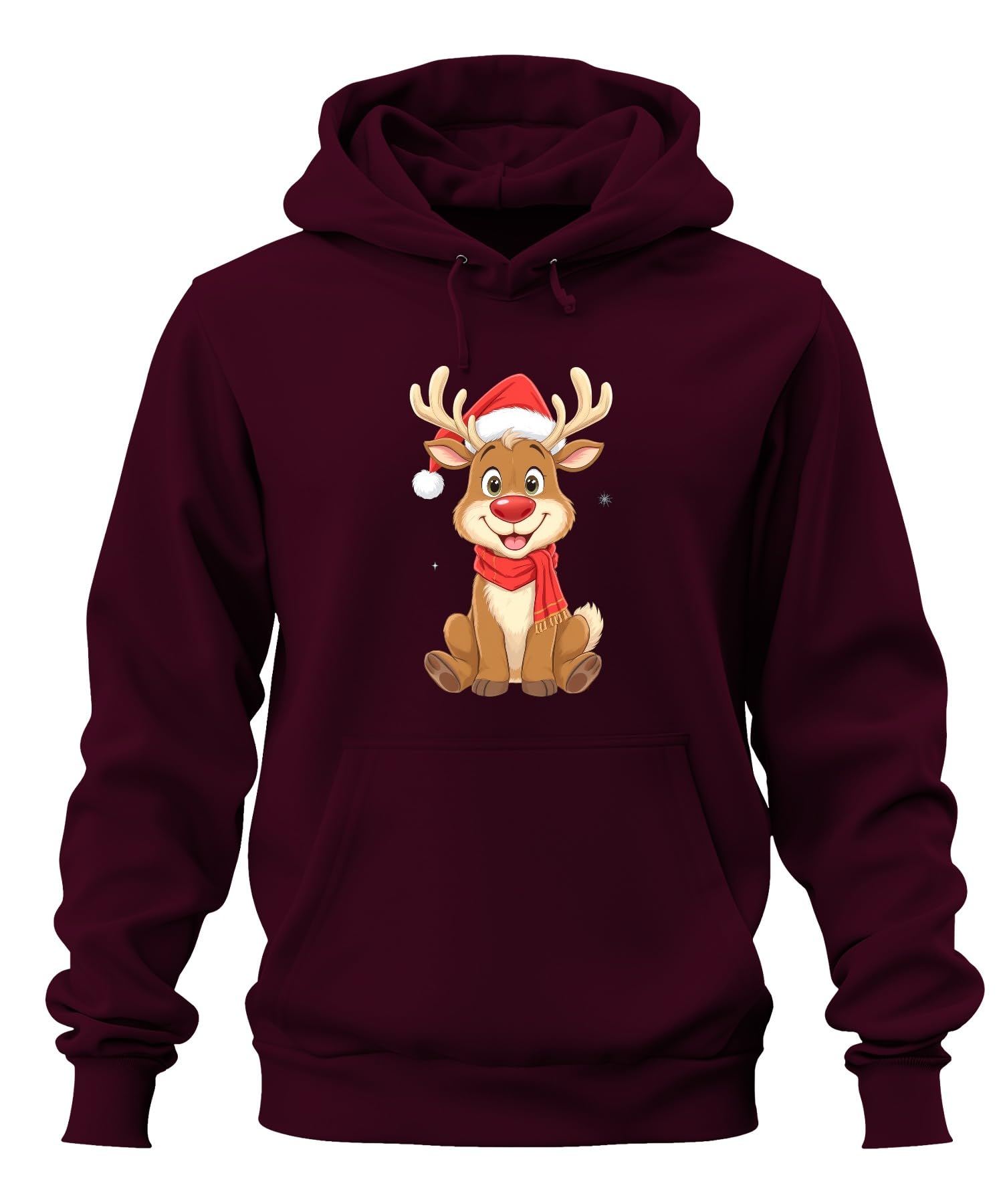 Świąteczny renifer słodki dziecięcy kreskówka prezent zima urocza bluza z kapturem unisex bluza z kapturem