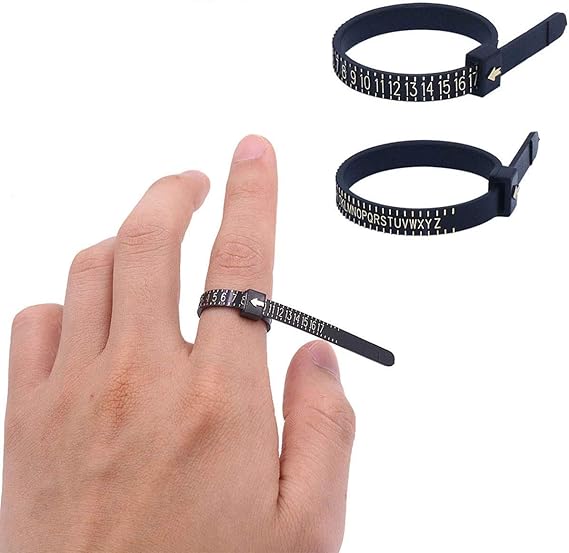 Yasumai Black US UK Ring Sizer Set Jewelry Making Tools Plastic Finger