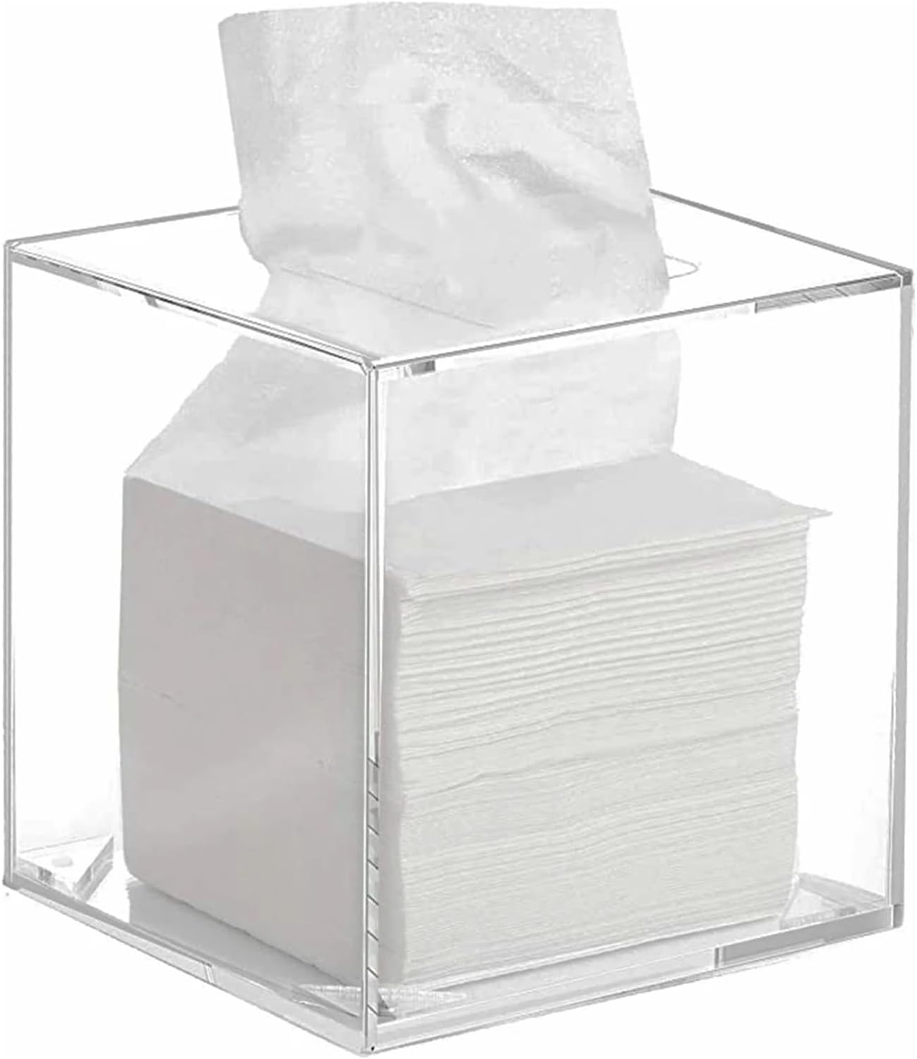 Tissue Box Cover Holder, Tissue Holder Napkin Cover Hand Towel Dispenser(Transparent)