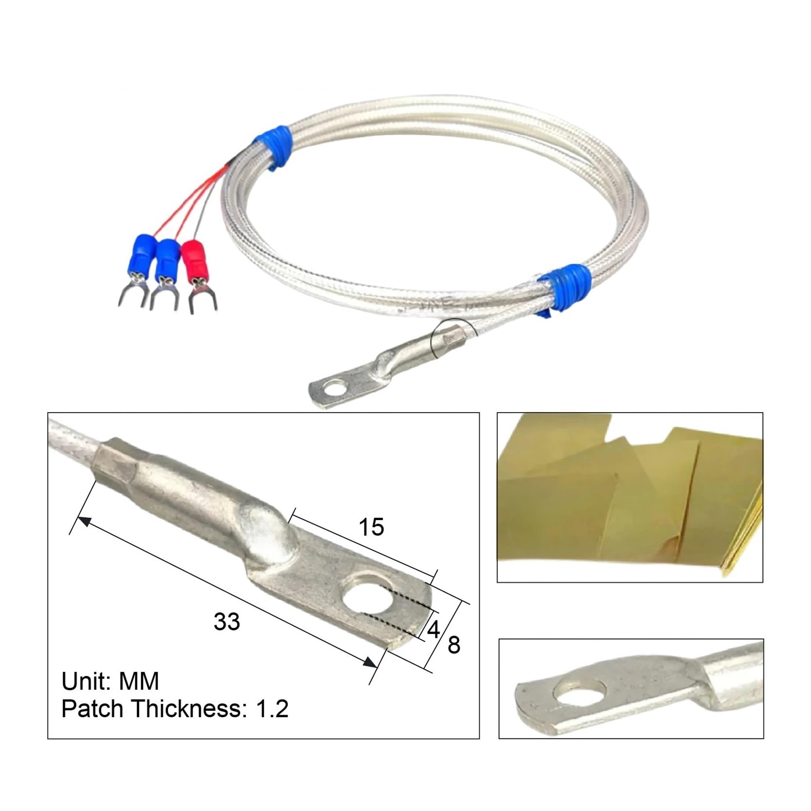 Sensor de temperatura PT100 Sonda de temperatura de montaje en superficie impermeable(PT100-B-H-6M)