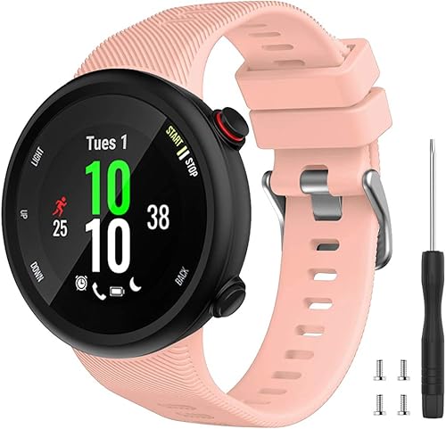 Watbro Compatible con Garmin Forerunner 45, correa de repuesto deportiva de silicona suave, pulsera de fitness para Garmin Forerunner 45 Smartwatch
