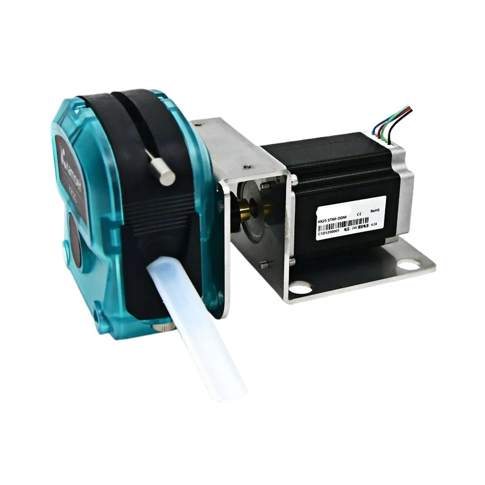 3700ml/min KK25-ODM High Flow Peristaltic Pump 24V Stepper Motor Liquid 6000H Silicone ID10xOD15 1Pcs