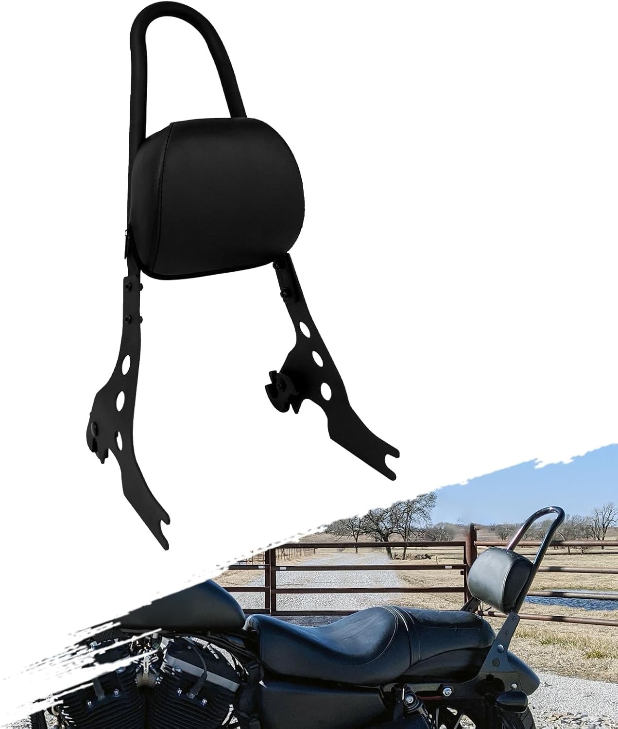 Motorcycle Rear Passenger Sissy Bar Backrest Detachable Fit For Harley Sportster XL 883 1200 48 72 Seventy Two Forty Eight XL883N Iron 2004-2022
