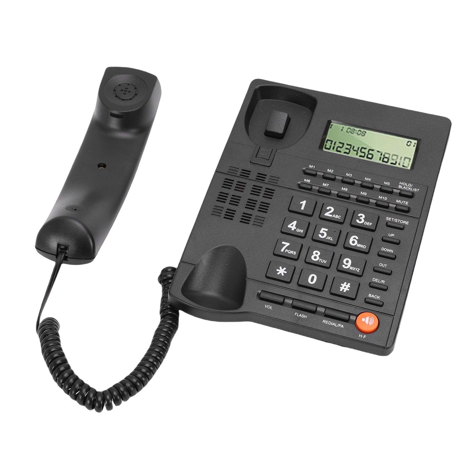 Zunate Telefono Fisso per Anziani, Telefono con Filo a Chiave Grande con ID Chiamante e Display, 16 Suonerie, Volume Regolabile, modalità DND, per Casa, Ufficio, Hotel (BLACK)