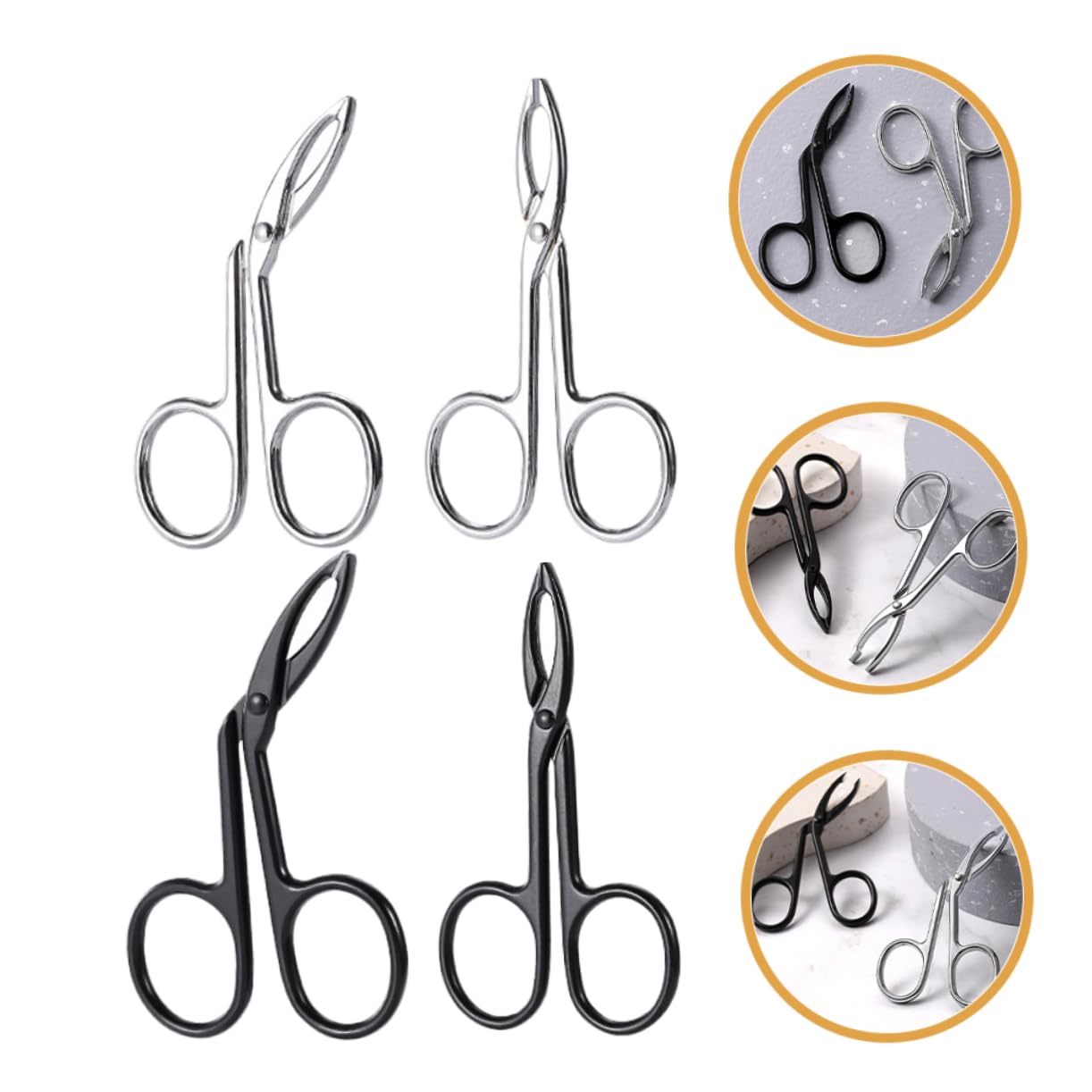 BESTYASH 4 Set Pinze Per Sopracciglia Pinzette Attrezzo Sopracciglio Pinzetta Trimmer Per Sopracciglia Da Donna Per Donne Facciale Strumenti Per Sopracciglia Acciaio Inossidabile 4 Pezzi*4