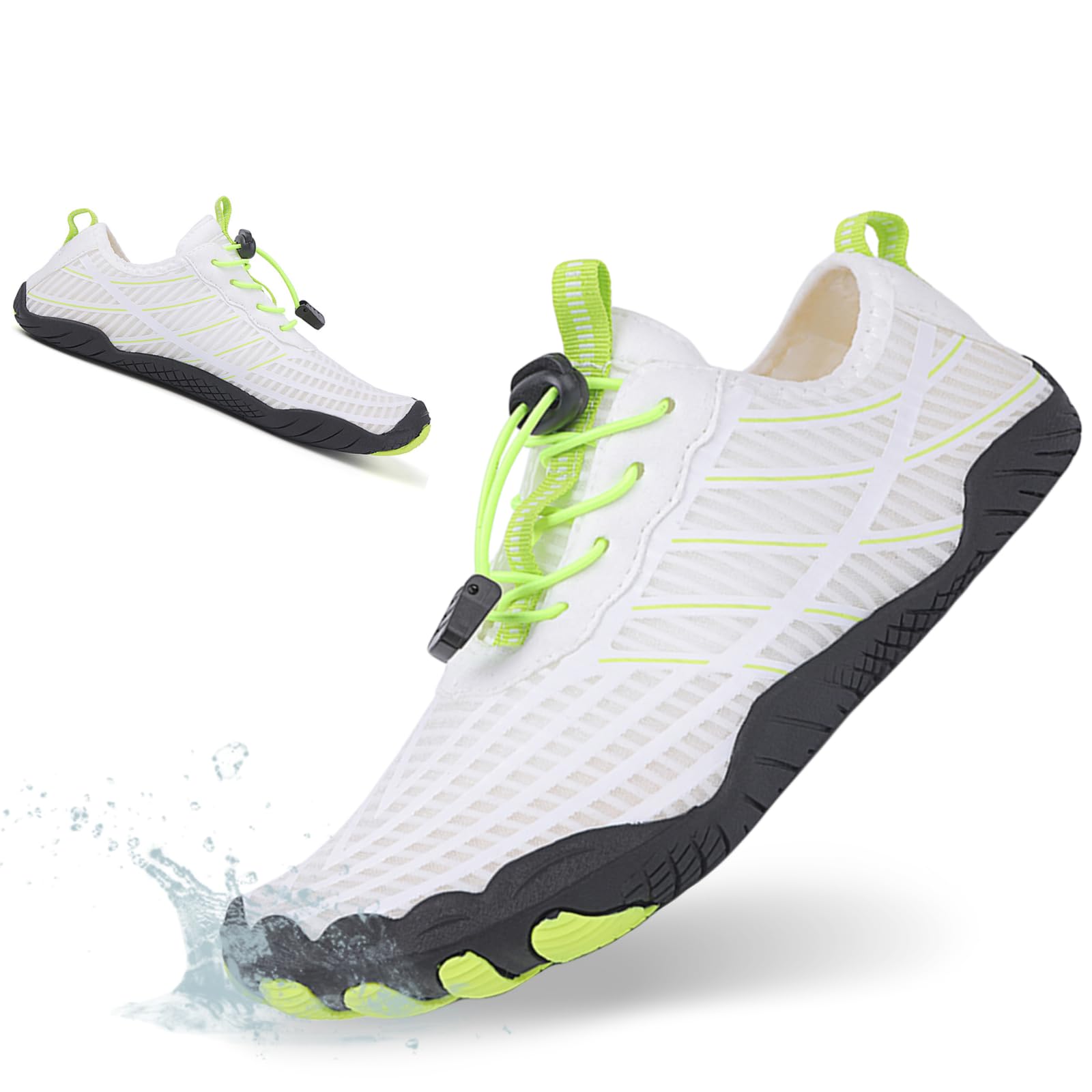 HiGropcore Water Shoes Men Women, Barefoot Wide Toe Box Beach Shoes, Quick Dry Breathable Swim Aqua Socks with Drainage