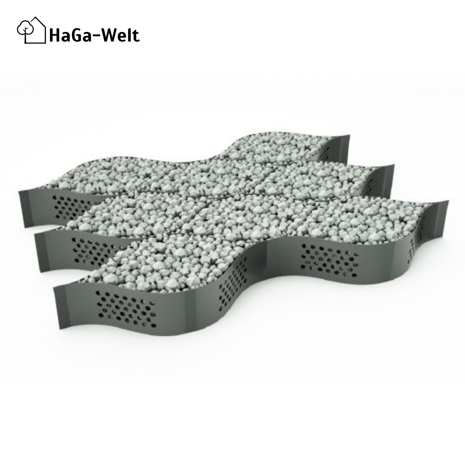 HaGa® Geomalla 6,5 m x 2,5 m x 10 cm = 16,25 m² | Refuerzo de suelo - Rejilla de grava para suelo estable en jardín, patio, entradas y más | Rejilla de panal | Rejilla de suelo