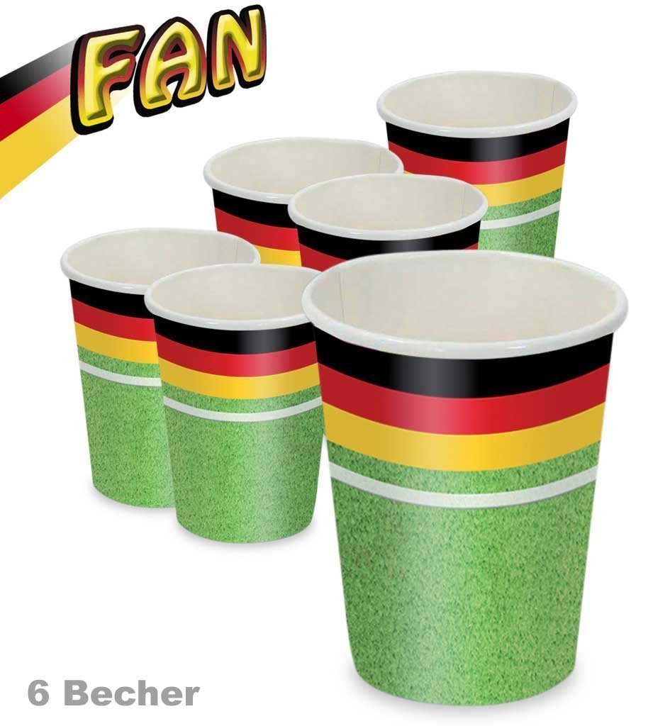 Party-Set Deutschland-Fans – 6 Teller, 6 Becher, 6 Servietten Im Fußball-Design Für Geburtstag & Public Viewing