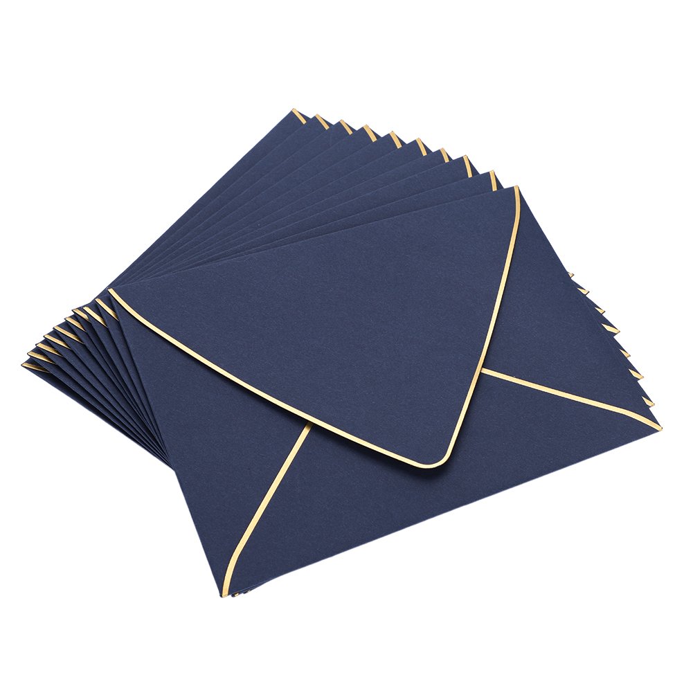 7 x 5 V Flap Envelope Self-Adhesive Invitation Envelopes Gold Border 10 Pack Assorted Colors Business Letter Greeting Cards Envelopes Luxury Mailing Paper Envelopes Perfect for Wedding Invitations