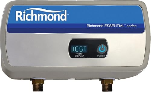 Miniatura 1 de RHEEMRICHMOND RMTEX-06 Essential, sin tanque, calentador de agua eléctrico, 2-34 pulgadas, 12 pulgada NPT, 29 A, 220 VAC, 99.8%