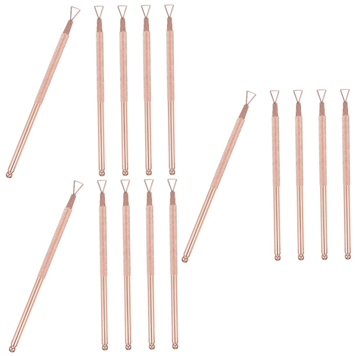 FRCOLOR 15piezas Empujadores De Cutículas Inoxidable Removedores De Gel y Trimmers Para Manicura Herramienta Profesional Cuidado De Uñas Salón