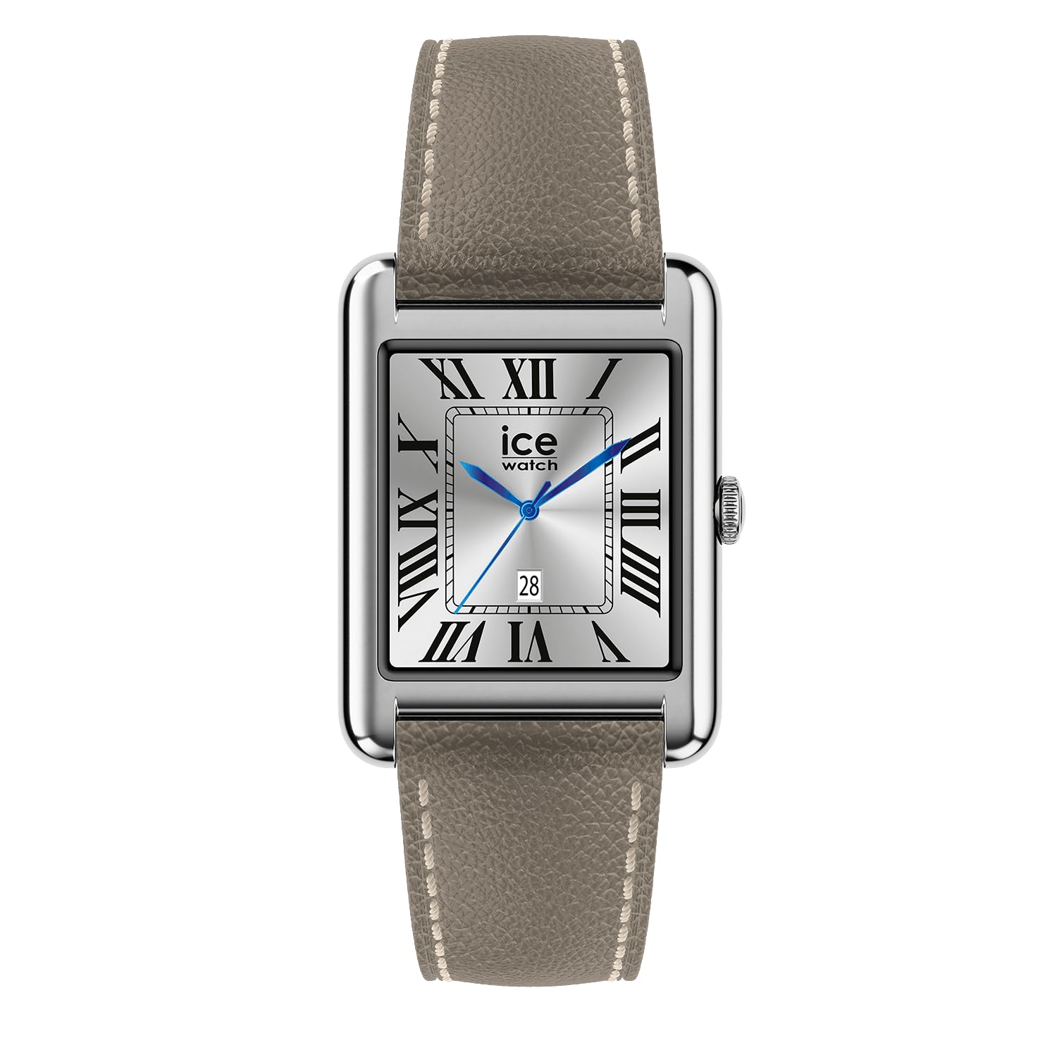 ICE-WATCH - Ice Smart TKS 2.0 Silver Grey Grain - Montre connectée Argent pour Femme avec Bracelet en Cuir - 025621 (1.41 Pouces / 32mm) - Smartwatch, Suivi des activités physiques et de la santé