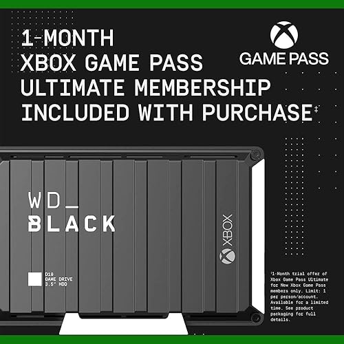 Miniatura 2 de WD_BLACK Unidad de juego D10 de 12 TB para Xbox - Disco duro externo de escritorio HDD 7200 RPM con Xbox Game Pass de 1 mes - WDBA5E0120HBK-NESN