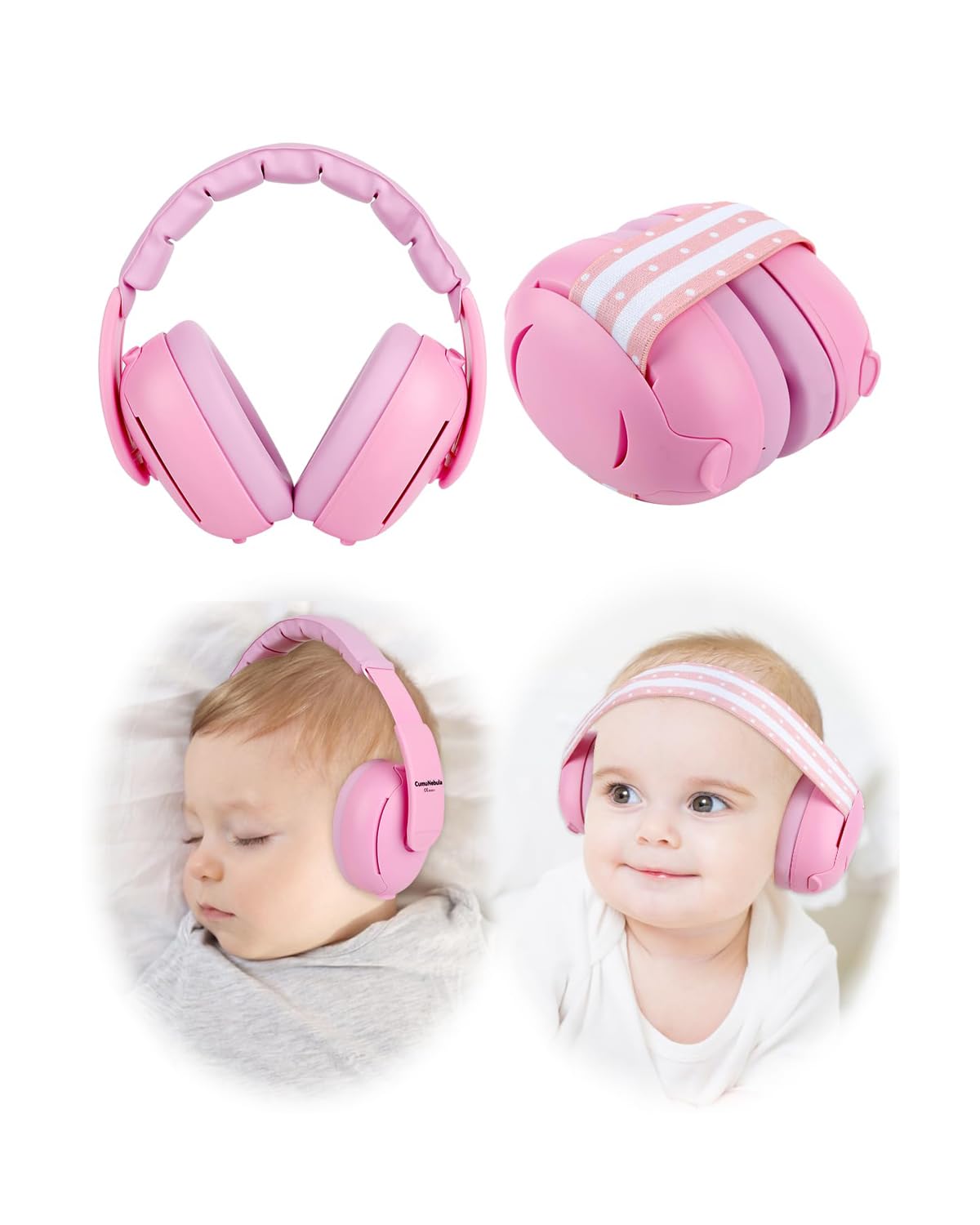 [2-in-1] Baby Headphones - Baby Ear Muffs Noise Cancelling - Infant Noise Cancelling Headphones