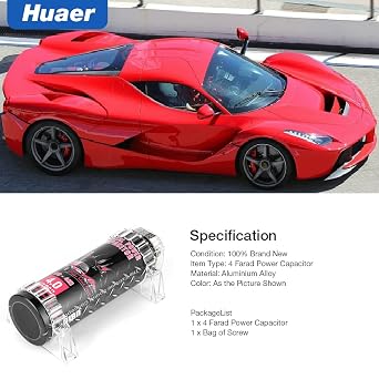 Car Audio Cap,4 Power Capacitor Car Audio Amplifier Led Voltage Display Power Cap Digital Capacitor for Capacitor car Audio kit car Audio capacitors Power Capacitor car Audio Crossover car Audio