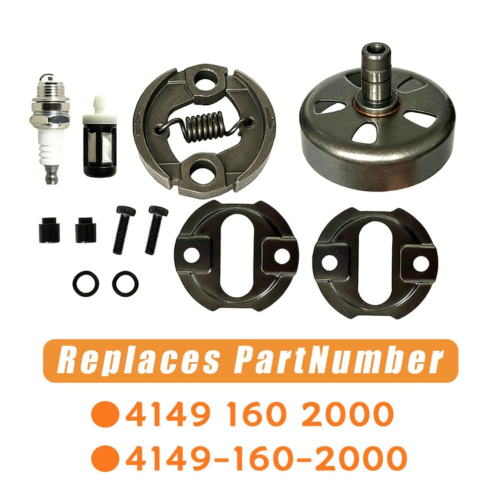FS94 FS91 Kupplungstrommel-Abdeckungssatz, kompatibel mit Stihl Freischneidern FR131T FS100R FS100RX FS110 FR130T FR131T FS311 FS87 FS100R FR130T. Ersetzt 4180-160-2000, 4149 160 2000