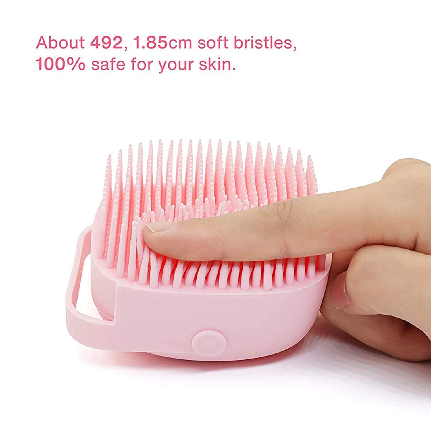PAGHADI Soft Silicone Bath Brush Exfoliating Bath Brush With Soap Dispenser Body Scrubber For Skin Massage Reusable Massage Brush Comb Hair Washing Comb Shower Foot Scrubber Brush Bathroom Supplies Baby Showers Cleaning Brushes 4