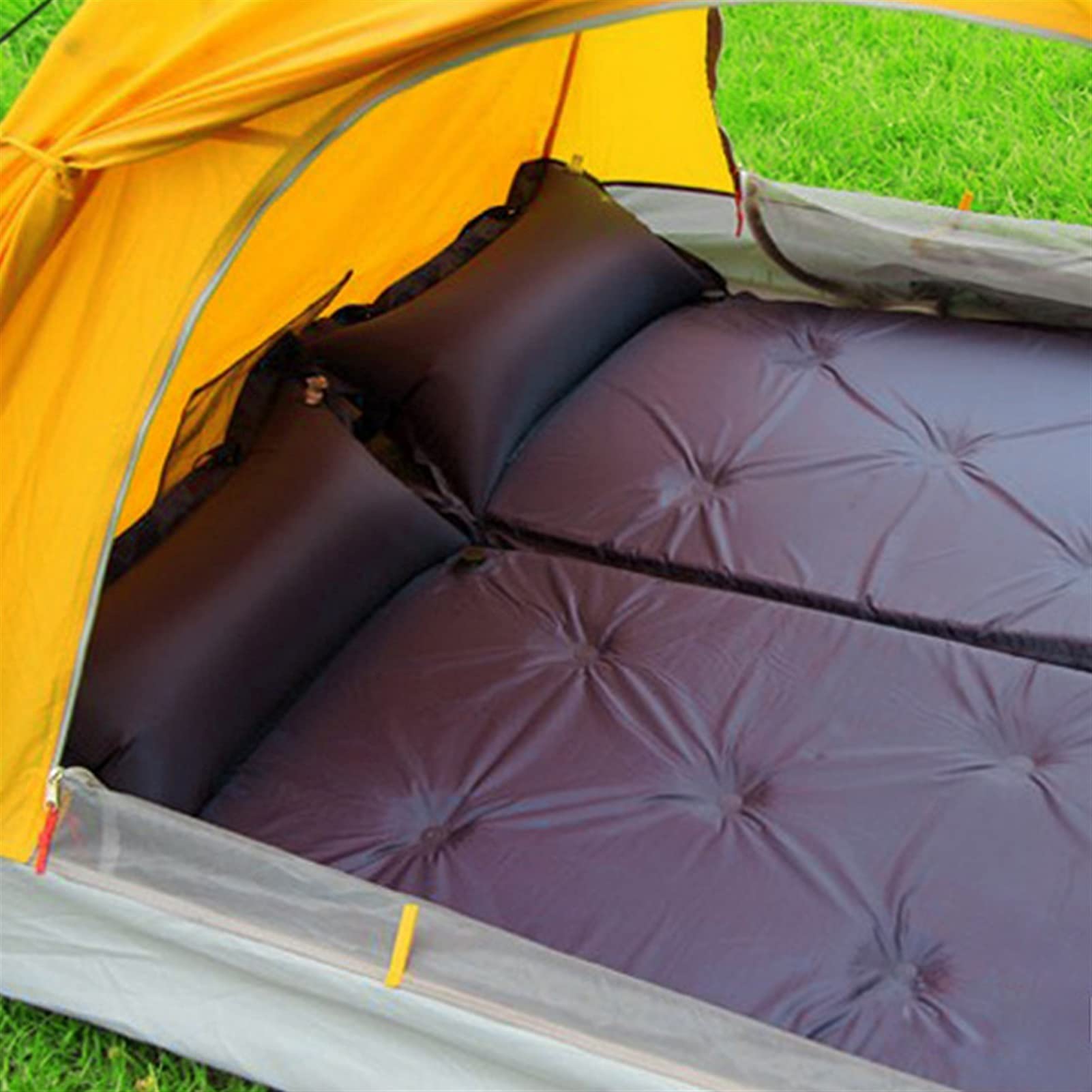 Almohadilla de dormir autoinflable para camping, a prueba de humedad, inflable, portátil, para aventuras al aire libre, fácil de usar y cómoda