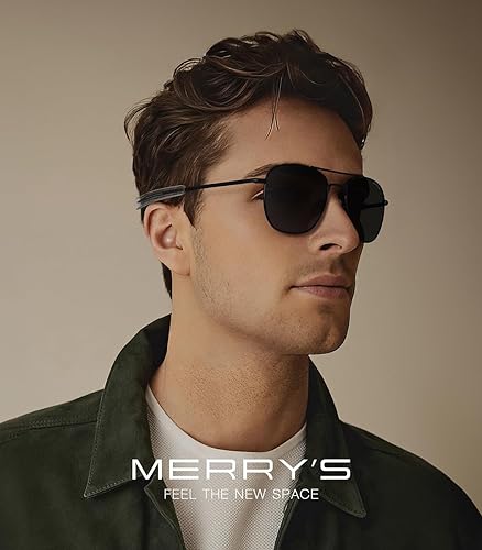 Miniatura 2 de MERRY'S Gafas de sol polarizadas militares clásicas cuadradas aviador para hombres o mujeres S8636