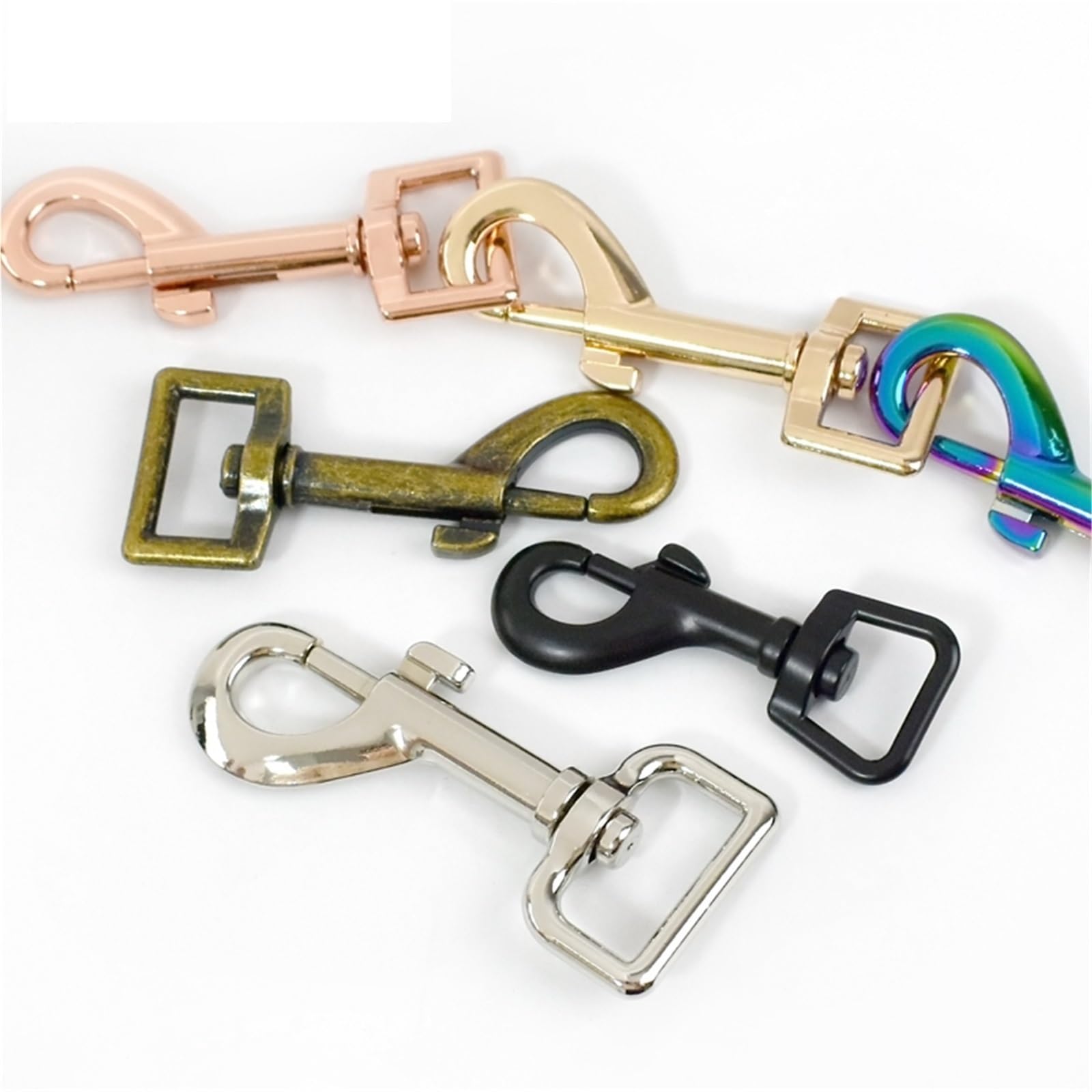 Ganchos De Metal Giratorio 5/10/20Pcs 15-25mm Metal Buckles For Straps Swivel Lobster Clasp Hooks Carabiner Snap Hook Dog Collar(Silver,15mm-20Pcs)