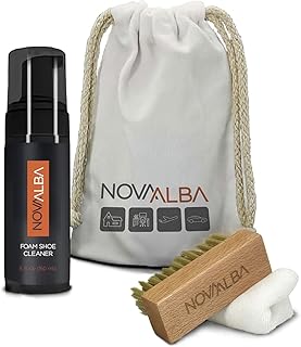 Essential Shoe Cleaner Kit (5 fl oz) – Premium Foam Solution for Leather, Suede, Nubuck & Canvas – Includes Soft Brush, Microfiber Towel & Travel Bag – Safe for Sneakers, Whites & All Footwear