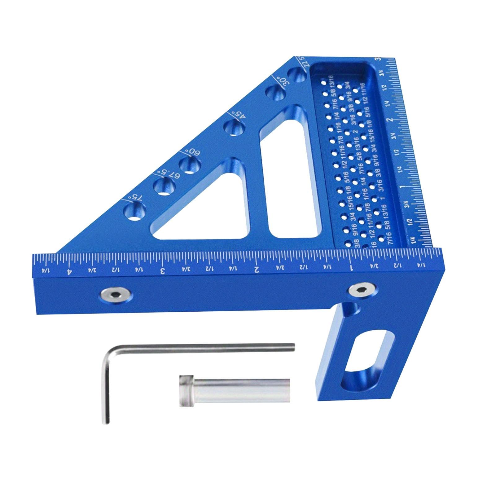 Woodworking Square Protractor,Miter Triangle Ruler Aluminum Alloy 3D Square Protractor - Sturdy, Versatile Woodworking Square Tool for Precision Carpentry and Construction Tasks