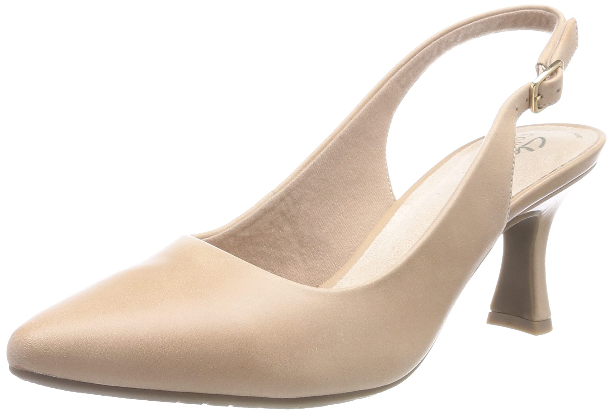 Clarks Women's Beige Buckle Fastening Slingback Shoes Kataleyna Step - Warm - Uk 5.5 - D