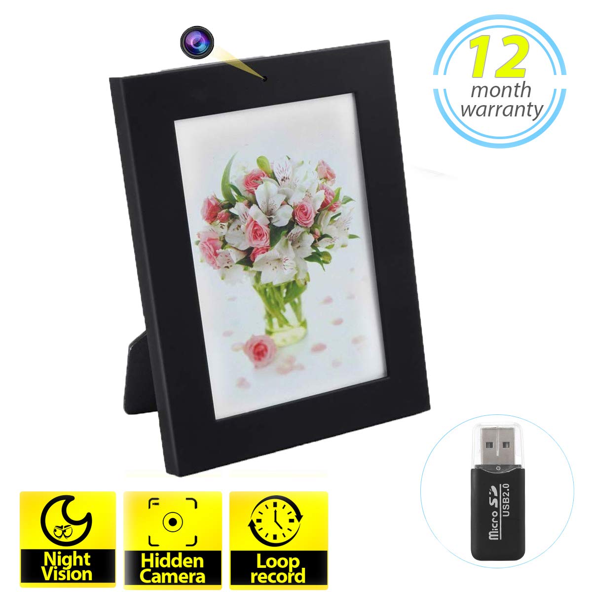 Buy Hidden Camera Photo Frame HD Recorder with Night Vision & Motion ...