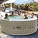 Goplus 4-6 Person Outdoor Spa Inflatable Hot Tub for Portable Jets Bubble Massage Relaxing with Accessories Set (6-Person, Coffee)